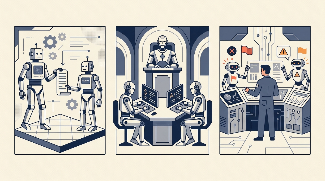 Three review patterns — Critique, Council, and Adversarial